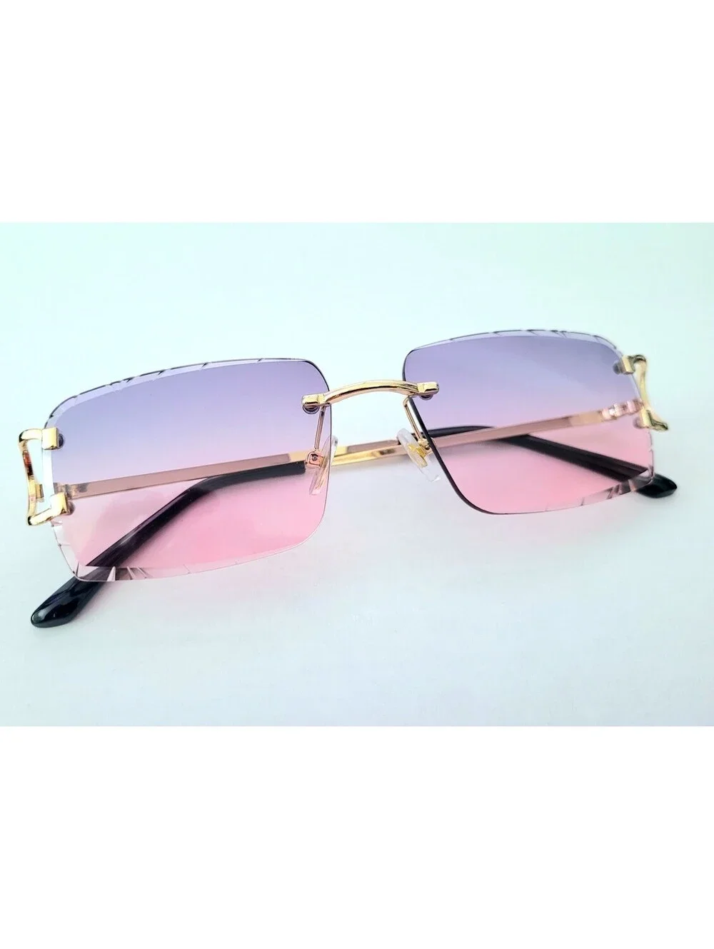 Piccadilly Purple Gradient C Diamond Cut Designer Sunglasses